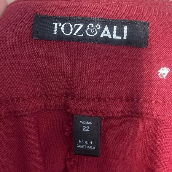 5 for $25🔥Roz & Ali Maroon Studded Pull On Jegging Pants Size 22 - Picture 3 of 6